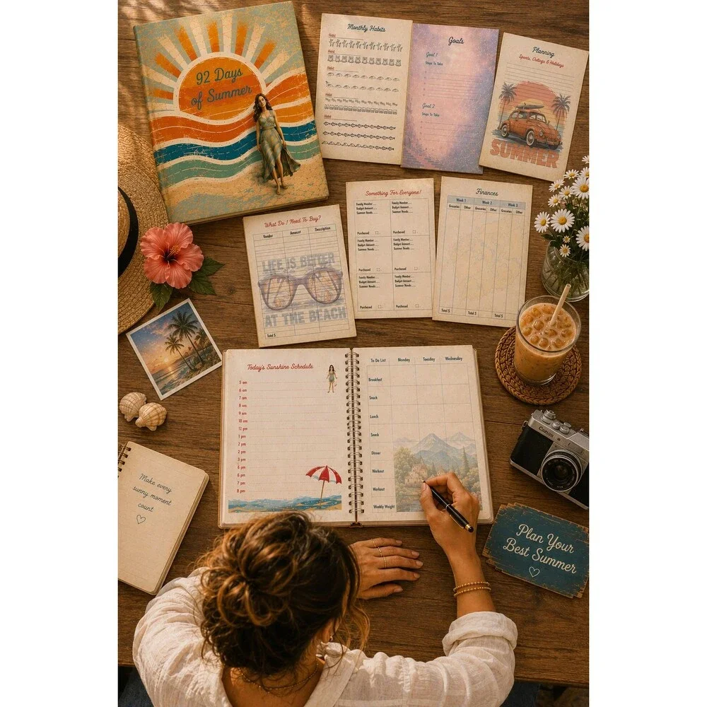 92 Days of Summer Planner Daily Journal Goals & Family Activities